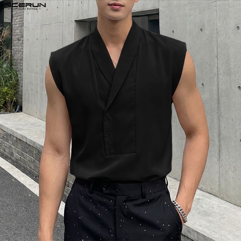 Summer Clothing Colors 2026 - INCERUN Canotte da Uomo Tinta Unita