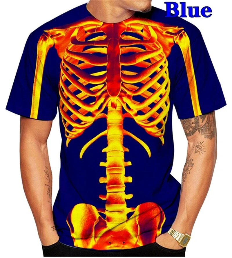 Summer Rays Clothing - Maglietta con grafica scheletro teschio Horror