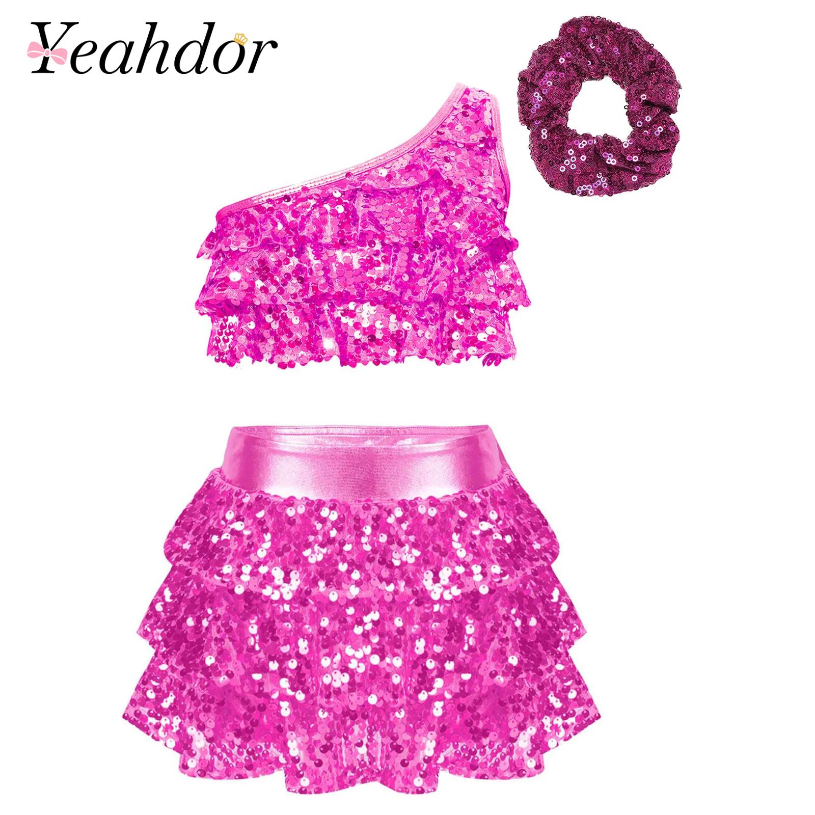 Summer Clothing For Girls - Bambini Ragazze Paillettes lucide Costume da